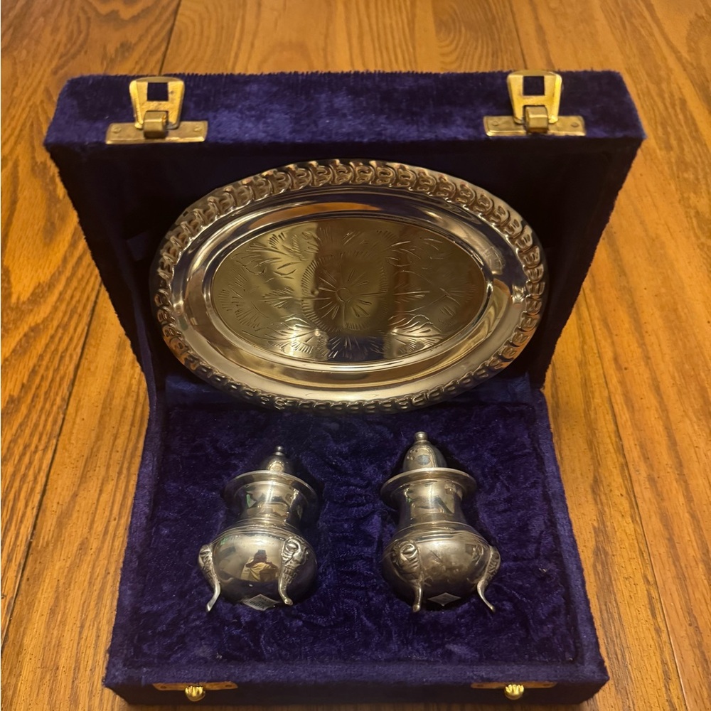 Elegant Silver Tone Salt and Pepper shakers made in India